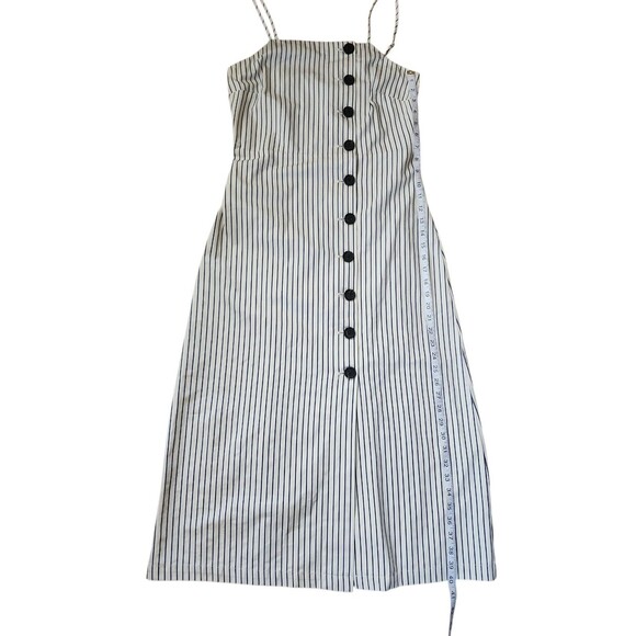 Who What Wear Preppy Coastal Midi Dress Womens Small White Striped Cotton Resort - Picture 8 of 10